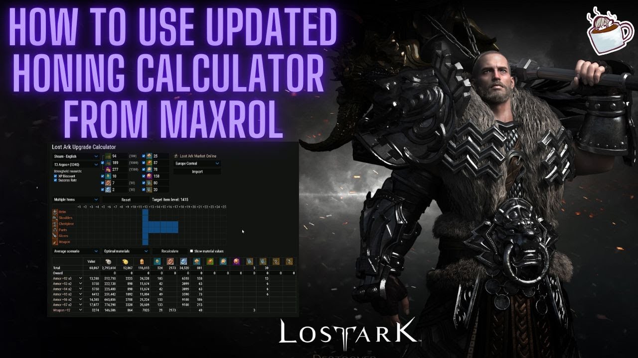 Lost Ark How to use Maxroll Upgrade Calculator Guide ~EASILY WORK OUT ALT  HONING COSTS~ 